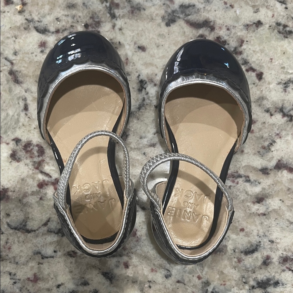 Janie and Jack Black and Silver Dress Shoes